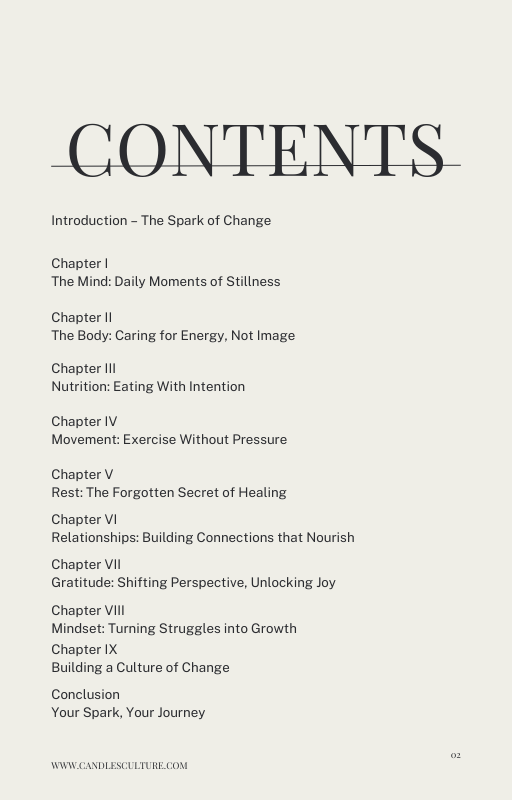 Your Spark, Your Change: Transform Your Life with Small Habits and Lasting Growth Candles Culture