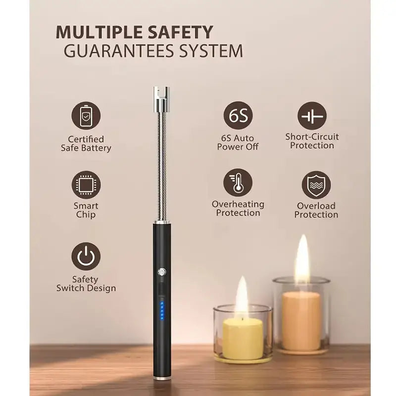 USB Rechargeable Flameless Arc Candle Lighter Candles Culture