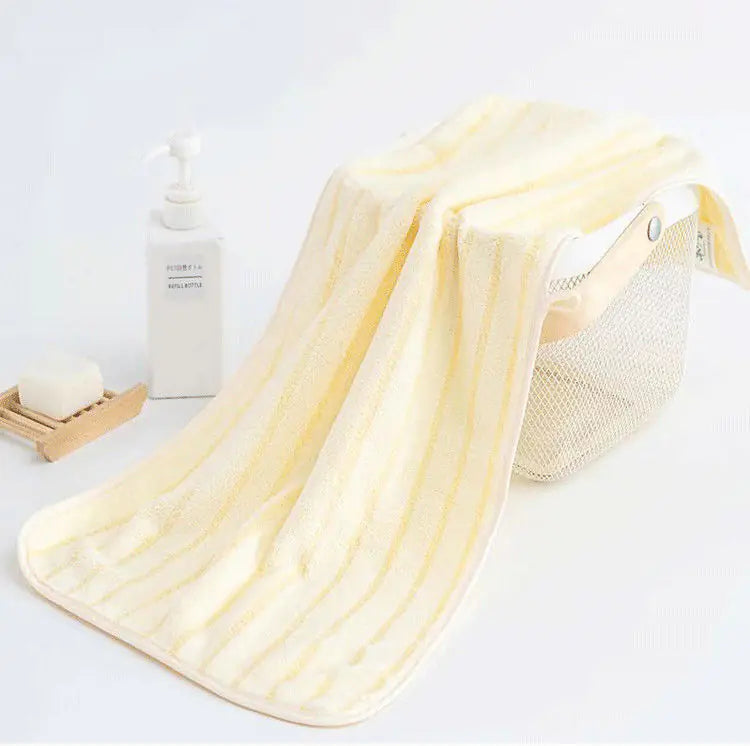 Thick Coral Fleece Towels - Striped Face Towels Set of 5 Candles Culture