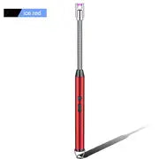 USB rechargeable flameless arc candle lighter in Ice Red, perfect for eco-friendly candle lovers.